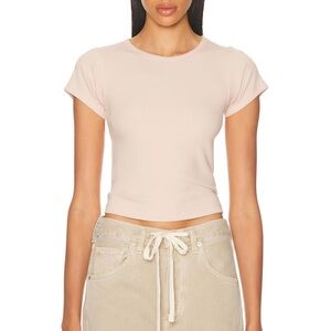Eterne ribbed short sleeve baby tee in dusty pink
